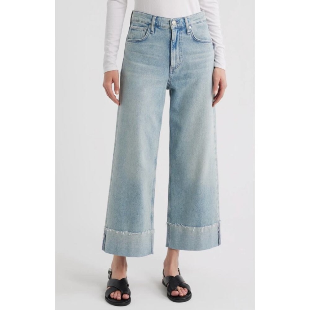 RAG & BONE Andi High Rise Ankle Wide Leg Jeans Bloomfield